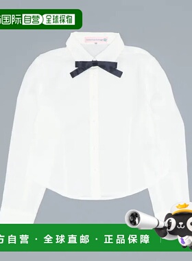 1h可退 日本直邮Catherine Cottage儿童正式长袖白色衬衫 配有蝴