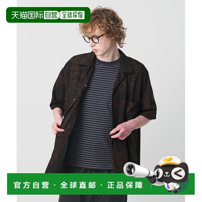 日本直邮TWO PALMS 男士 暗棕复古印花敞领衬衫 12164000012