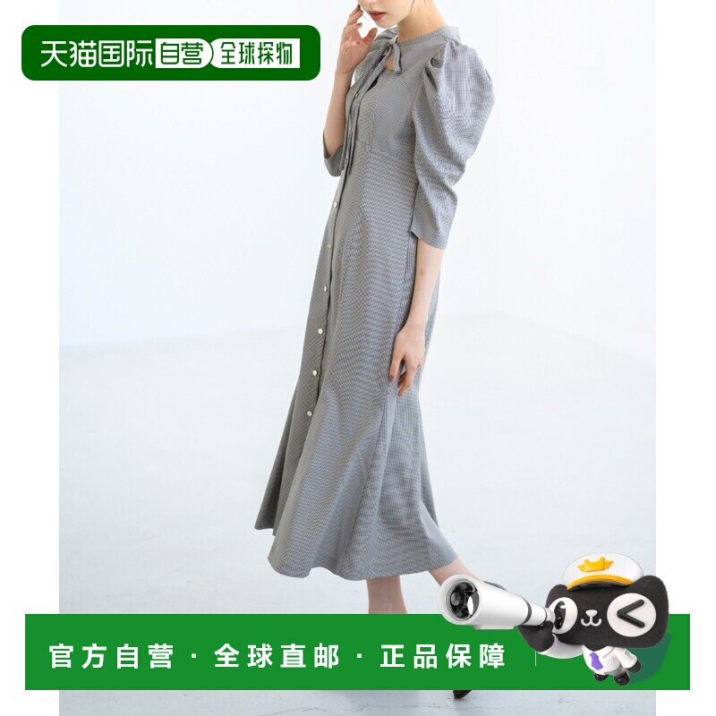 日本直邮MISCH MASCH 女士千鸟格纹蝴蝶结连衣裙 【付后1h可退】