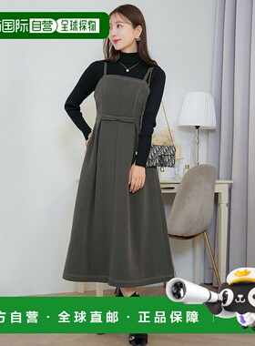 1h可退 日本直邮le reve vaniller 女士拼色缝线腰带吊带连衣裙 l