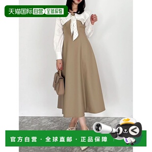 领结设计 1h可退 荷叶边收腰显瘦连衣裙 女装 日本直邮dazzlin