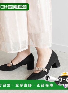 1h可退 日本直邮RANDA 女士三用方头高跟鞋 PP34129麂皮玛丽珍鞋