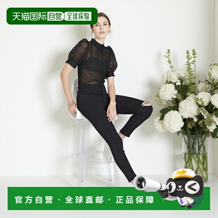 日系上衣 日本直邮日潮 衬衫 杨柳闪光雪纺蝴蝶结泡泡袖 TG629 GRL