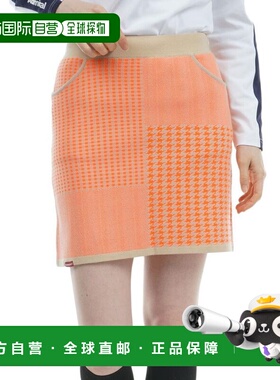 日本直邮Admiral GOLF 女士图案拼接针织高尔夫裙 ADLA473-ORG 高