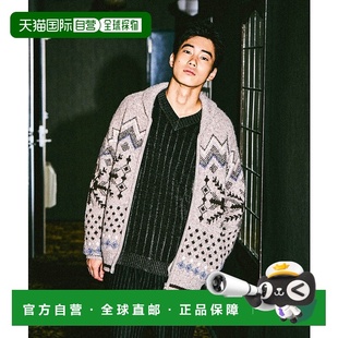 雪花图案加厚仿毛感开襟针织衫 and...男装 日本直邮niko 1h可退