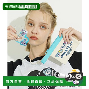 1h可退 日本直邮MILKFED. × ANGEL BLUE 卡通印花拉链扁平化妆包