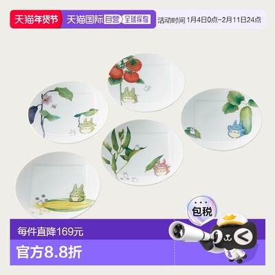日潮跑腿Noritake则武 龙猫蔬菜系列15.5cm盘子套装5件 1704-15LV
