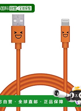 【日本直邮】宜丽客闪电数据线支持USB PD 3A电流充电1.2米橙色