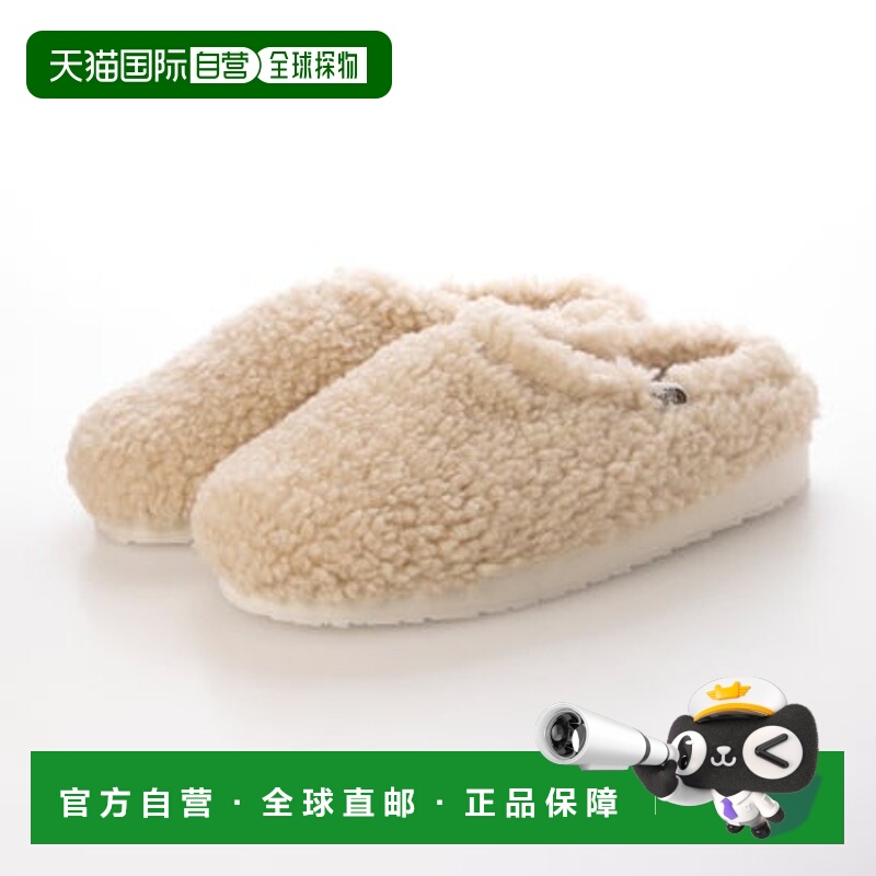日本直邮THE NORTH FACE 厚底毛绒材质穆勒拖凉鞋 ns93m77 米色
