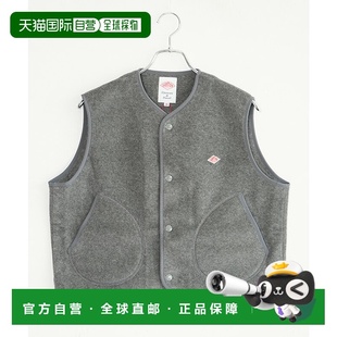 A0521 日本直邮DANTON 女士圆领抓绒马甲纯色背心