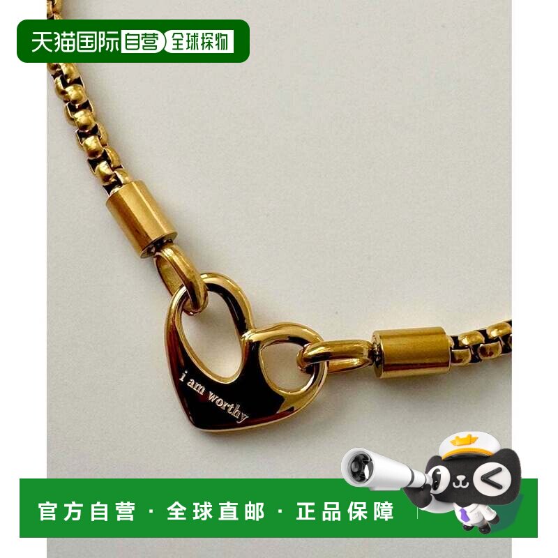 日本直邮金属过敏 复古金心形钛项链 I am worthy