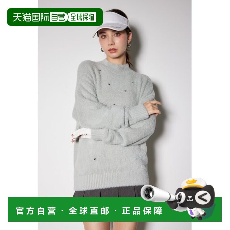 日本直邮RIENDA GOLF 心形珠饰粗毛线针织上衣 [369268008]