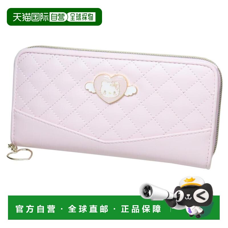 日本直邮圆形拉链长款钱包女士钱包Hello Kitty天使金属三丽鸥太