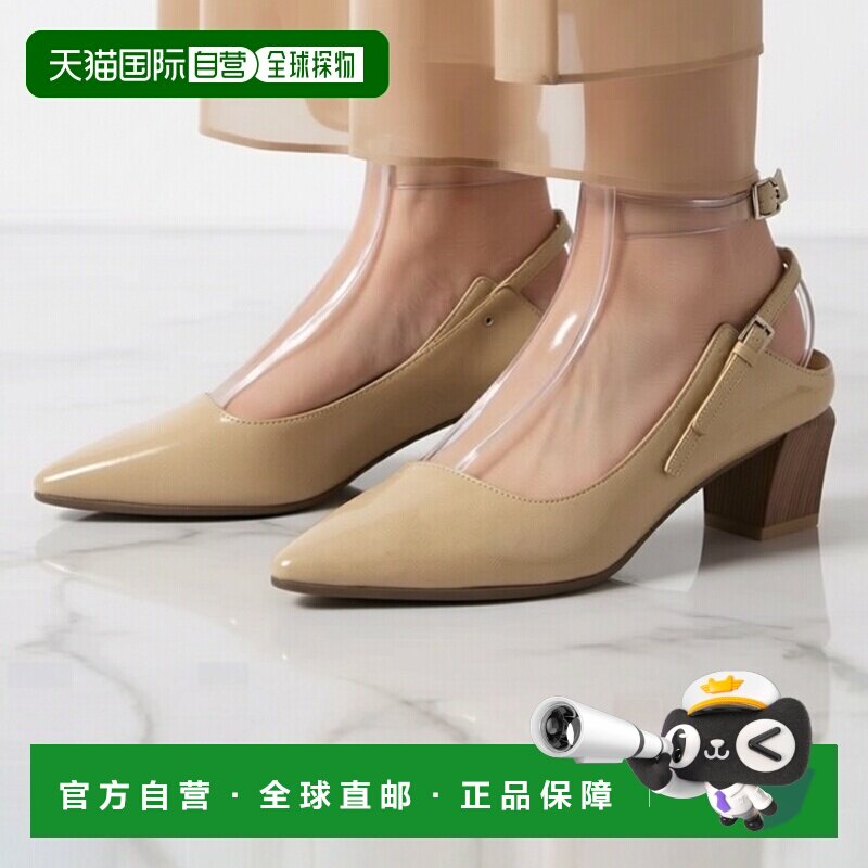 日本直邮RABOKIGOSHI  5cm 尖头双向绑带高跟鞋（粉米色）单鞋图片