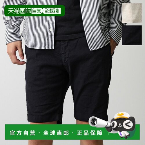 日本直邮BERWICH berto j short GD 男士亚麻棉混纺弹力单褶松紧