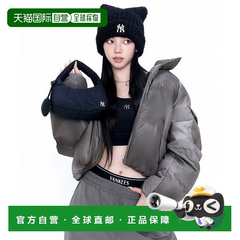 日本直邮MLB 女士 迷你半月形尼龙斜挎包 NY刺绣logo设计 SEL3ABQ