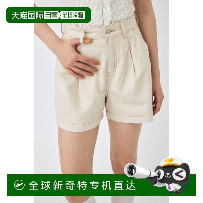 1h可退 日本直邮MOUSSY 女装 高腰 直筒 美腿牛仔短裤 010IA11110