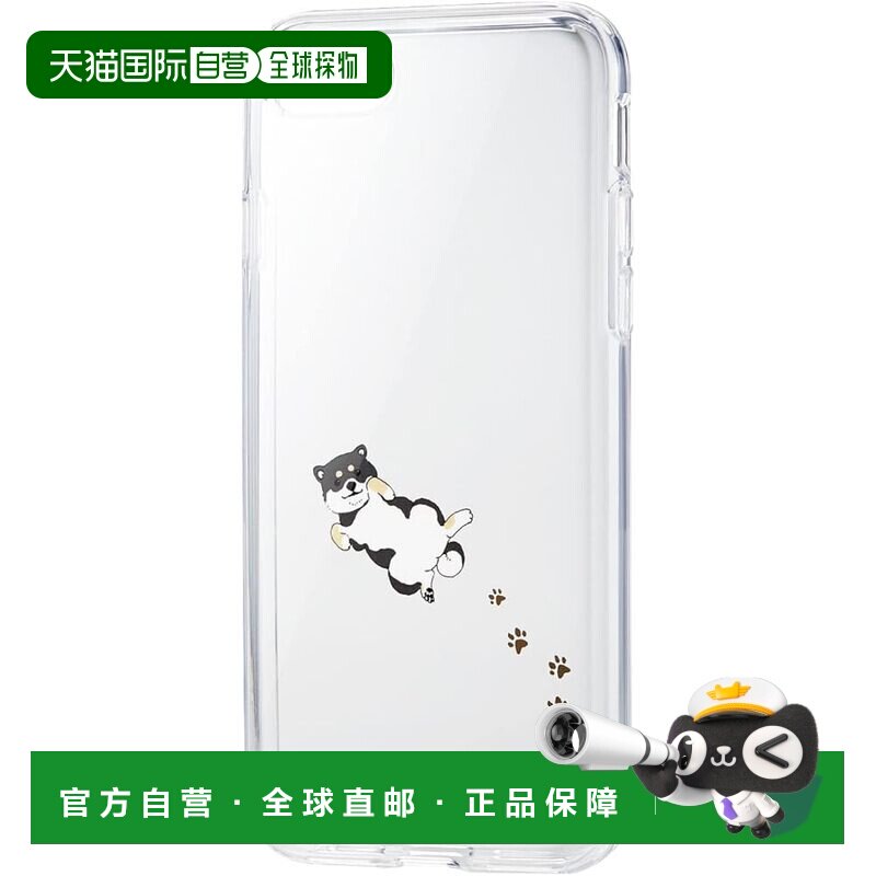 【日本直邮】宜丽客 iPhone SE第二/三代防震保护壳 黑色柴犬图案