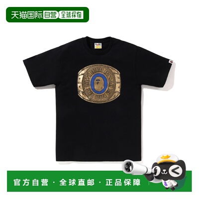 1h可退 日本直邮A BATHING APE 男女同款COLLEGE RING印花短袖T恤