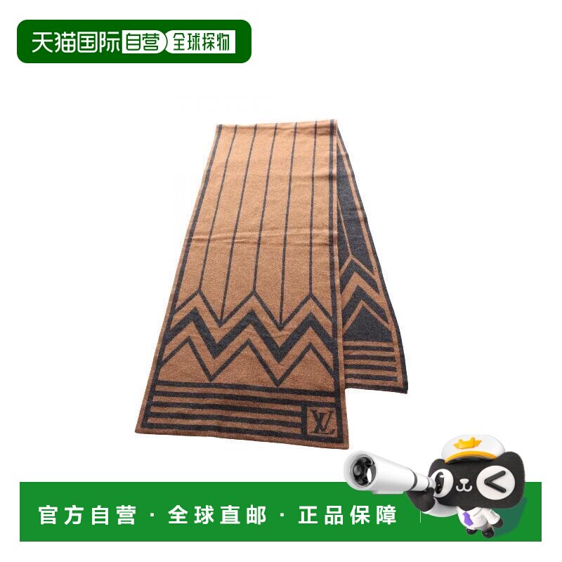 日本直邮中古LV路易威登男B级9新Scarf围巾羊毛围巾/丝巾棕色配饰