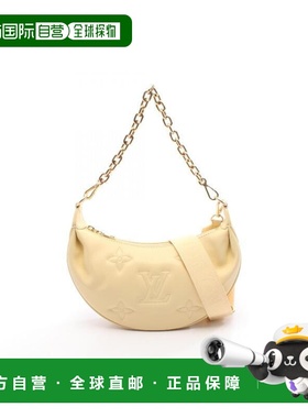 日本直邮中古LV路易威登女包A级95新Handbag手包牛皮斜挎包黄色