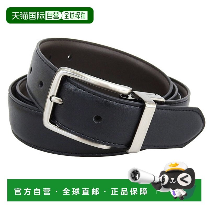 日本直邮Tommy Hilfiger 男士腰带尺码 42/105黑色和棕色皮革11TL