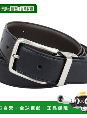 日本直邮Tommy Hilfiger 男士腰带尺码 42/105黑色和棕色皮革11TL