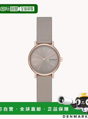 日本直邮Skagen SIGNATUR LILLE 双指针灰石生态皮革手表 SKW3060