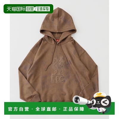 日本直邮417 EDIFICE 男装 刺绣利物浦FC 仿皮压纹连帽外套 25070