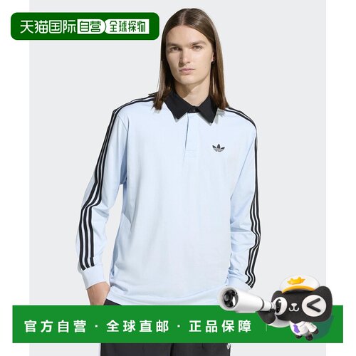 日本直邮adidas 三叶草 男女同款 纯棉宽松长袖Polo衫 KE2445男装