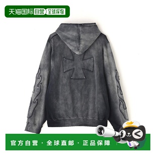 1h可退 日本直邮DANKE SCHON男女同款连帽卫衣 背面铁十字刺绣喷