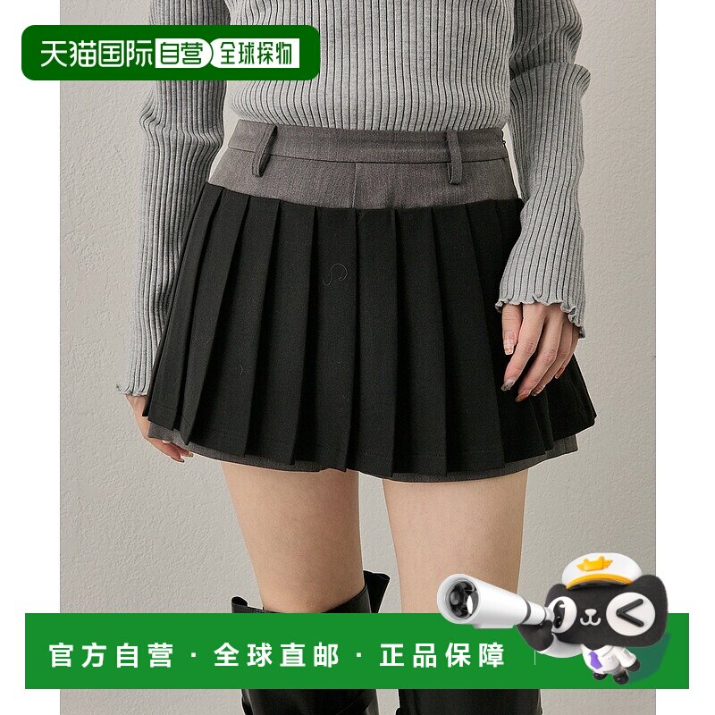 1h可退 日本直邮mline 女装 高腰褶饰设计 半身裙 短裤内衬 MLZ10