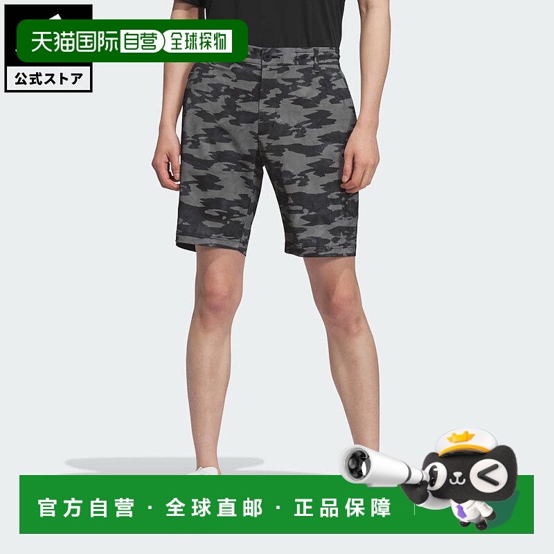 日本直邮 adidas 高尔夫印花男士短裤 JL6160 黑色