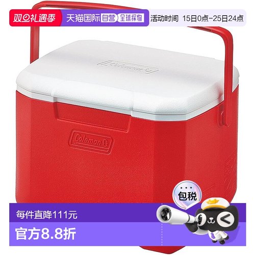 【日本直邮】Coleman科勒曼 冷藏箱16QT/15L 红/白 2000027860