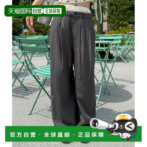 日本直邮RAY CASSIN 女装 条纹亮片装饰休闲西裤 RCN1062102A0002