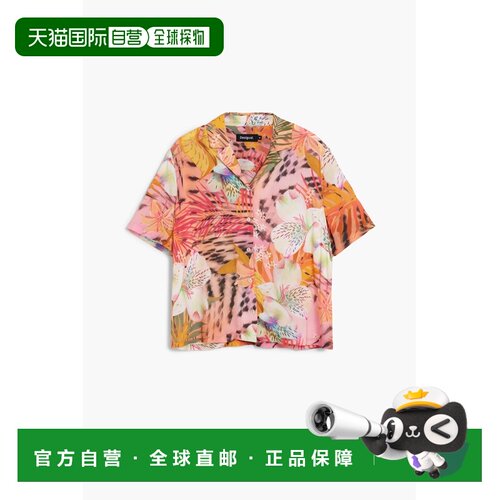 1h可退 日本直邮Desigual 德诗高 女装 热带印花V领半袖衬衫 26SW