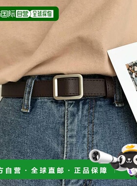 日本直邮florge 无段阶调节复古风简约方形扣腰带 FL8218EW05111