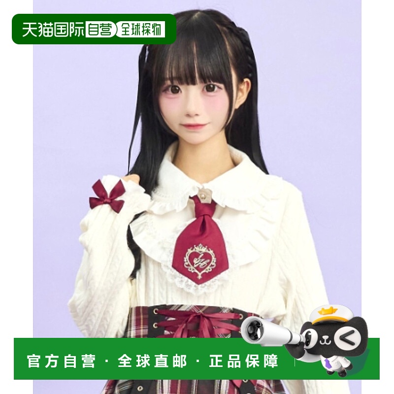 1h可退 日本直邮Secret Honey 女装 蕾丝拼接领口设计 系带装饰上