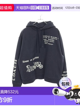 日本直邮中古Coach蔻驰男B级9新pullover hoodie连帽套头衫棉上衣