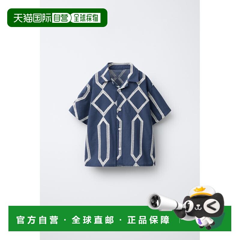 日本直邮Zara对比印花衬衫短袖