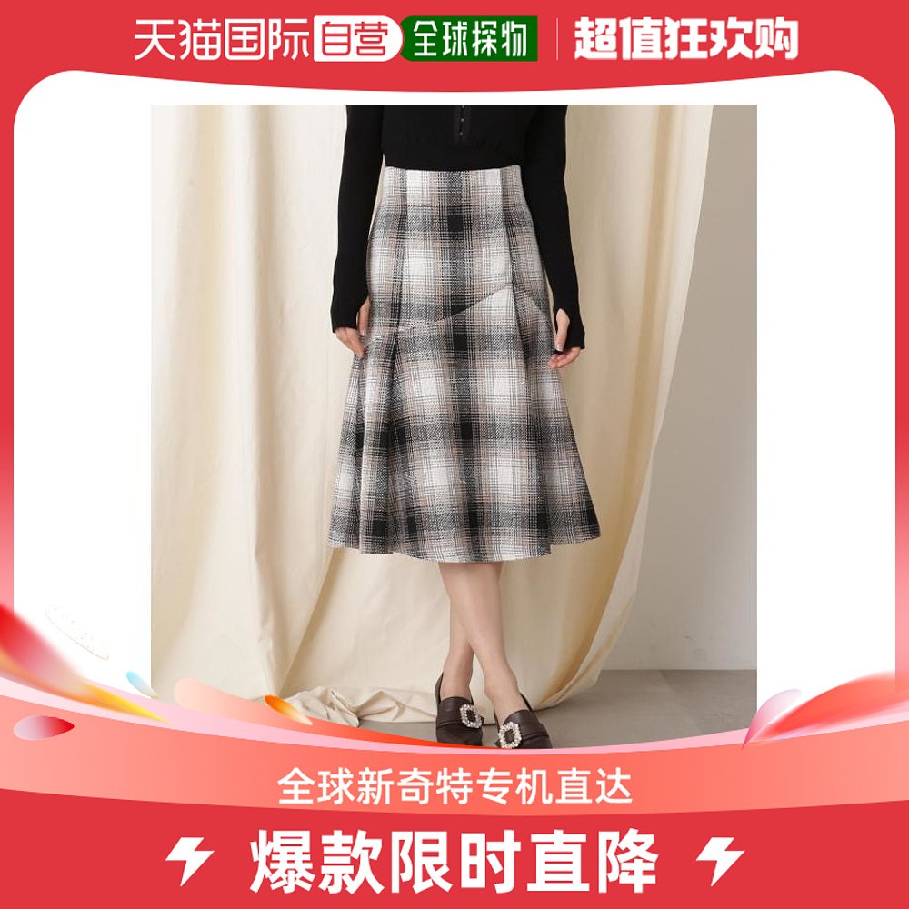 日本直邮JILL by JILL STUART 女士时尚环绕格纹中长裙 独特剪裁