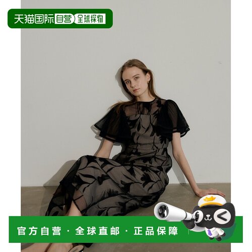 1小时内可退 日本直邮LE'RURE 女士花纹镂空袖长款连衣裙 9561高
