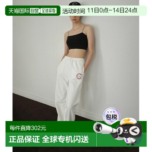 日本直邮CLANE 女装 宽松版型 罗纹收口 10周年纪念LOGO卫裤 1911