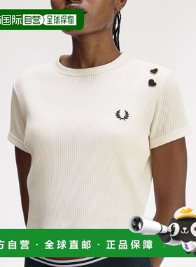 1h可退 日本直邮FRED PERRY 女士 螺纹短款Ringer T恤 SG1102