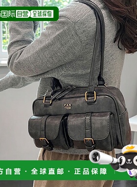 日本直邮florge 皮革质感双口袋手提包/单肩包 [FL8218AW009952]