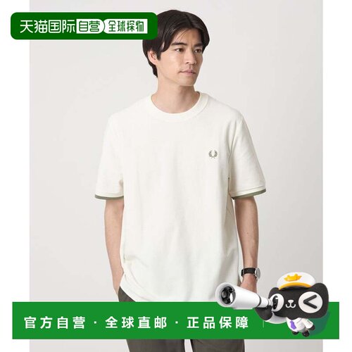 日本直邮FRED PERRY 蒂普袖口棉质T恤 NATURAL