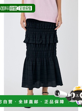 日本直邮MOUSSY 褶皱长款裙子 [白色衬裙] MO1164EW036609长裙