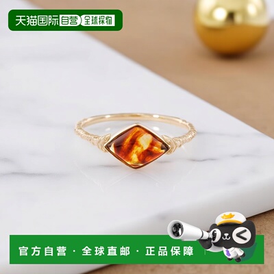 1h可退 日本直邮agete 阿卡朵 agete 女士K10材质琥珀戒指 独特魅