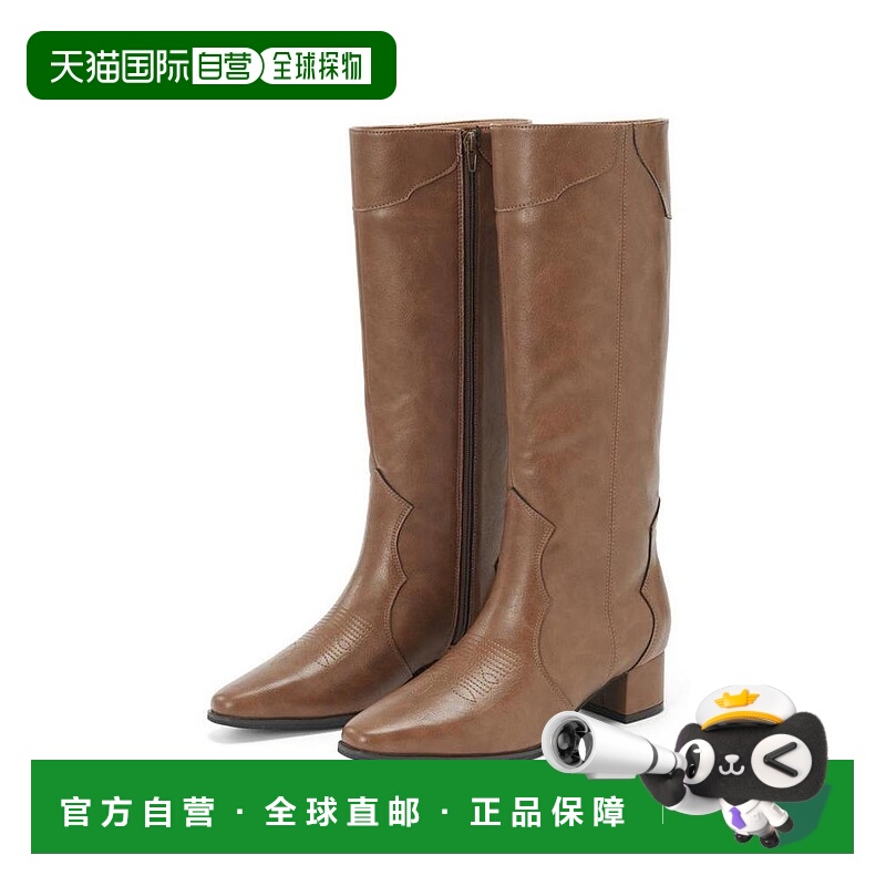 日本直邮日潮 GRL 西部皮革长筒靴 zr1221 韩系早秋氛围感穿搭