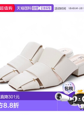 日本直邮FABIO RUSCONI 方形包头麂皮凉鞋 FA933BW022010 凉鞋